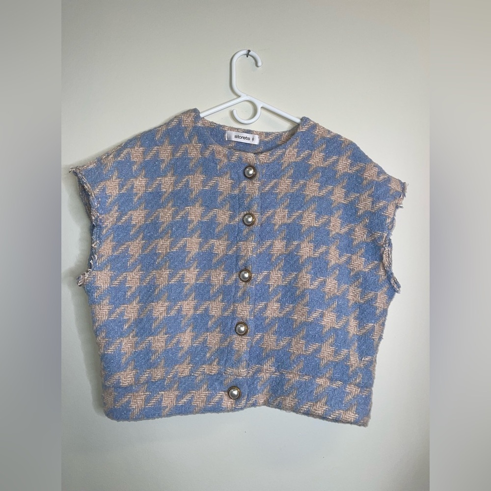 STORETS Lori Houndstooth Sz M In Skyblue - Picture 2 of 6